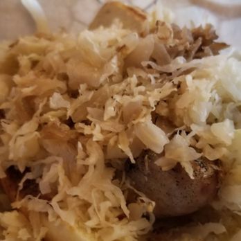 Territorial Brewing Company - Knockwurst under a mountain of sauerkraut..yum! - German Near Me - Springfield, Michigan Territorial Brewing Company - Knockwurst under a mountain of sauerkraut..yum! - German Near Me - Springfield, Michigan
