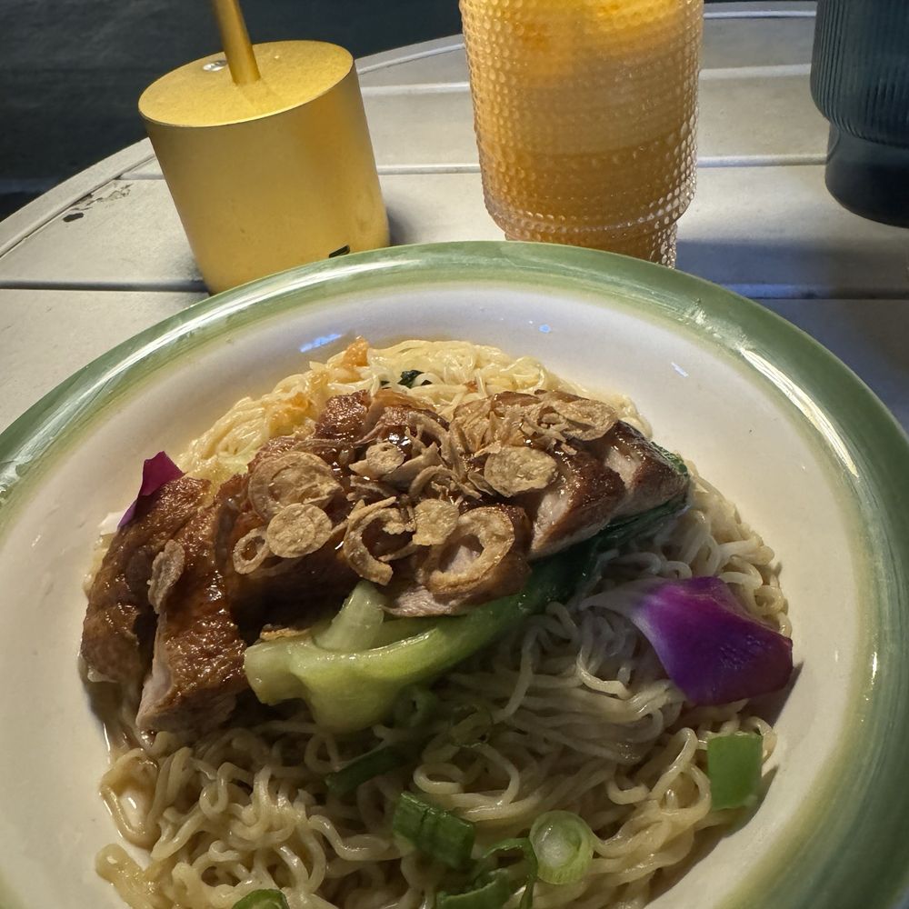 Valla Table - Crispy duck over egg noodle and Thai tea - Thai Near Me - New York, New York Valla Table - Crispy duck over egg noodle and Thai tea - Thai Near Me - New York, New York