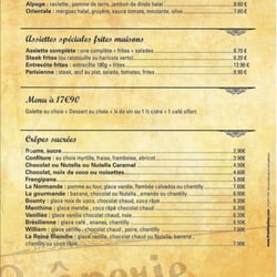 Crêperie Saint-Germain - La carte