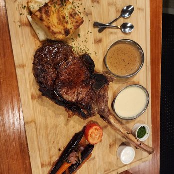 Dueling Spoons - Tomahawk steak with scalloped potatoes - Salad Near Me - Fall Creek, Oregon Dueling Spoons - Tomahawk steak with scalloped potatoes - Salad Near Me - Fall Creek, Oregon