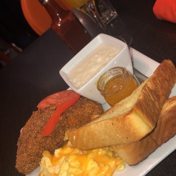 Mango Mangeaux - Mrs. Bs Fish and Grits ( fried salmon) Rich girl po boy mimosa - New American Near Me - Hampton, Virginia Mango Mangeaux - Mrs. Bs Fish and Grits ( fried salmon) Rich girl po boy mimosa - New American Near Me - Hampton, Virginia