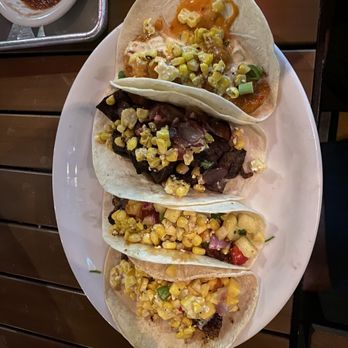 TacoLu - Top to bottom: Bangin shrimp Carne Royal  Flyin Hawaiian  Mahi - Mexican Near Me - Jacksonville Beach, Florida