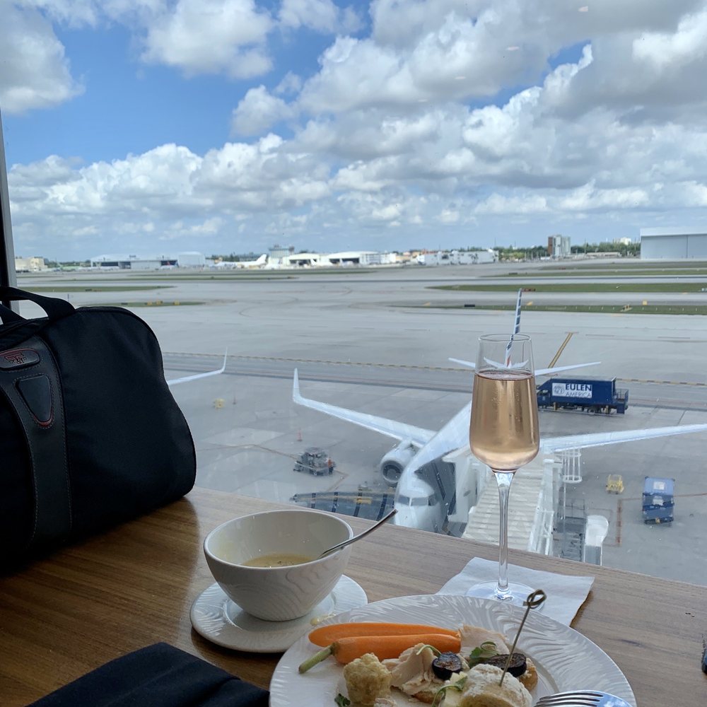 The Centurion Lounge - Chilling with some Sparking Rosé before taking off... - Airport Lounges Near Me - Miami, Florida The Centurion Lounge - Chilling with some Sparking Rosé before taking off... - Airport Lounges Near Me - Miami, Florida
