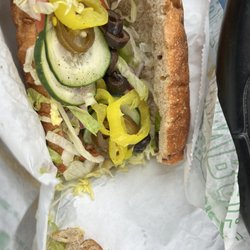 This was my veggie sandwich. Super skimpy. Asked for more lettuce was told no.