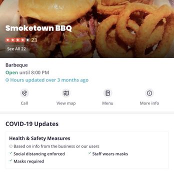 Smoke Town BBQ - Yelp ad talking about their masked workers. - Barbeque Near Me - Overland Park, Kansas Smoke Town BBQ - Yelp ad talking about their masked workers. - Barbeque Near Me - Overland Park, Kansas