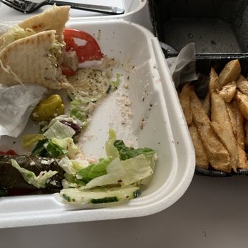 Toula's - Super yummy chicken pita with salad and fries. I was half way through it before I remember to take a pic. - Greek Near Me - Punta Gorda, Florida