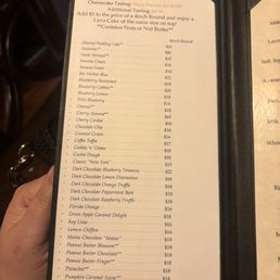Cheesecake menu