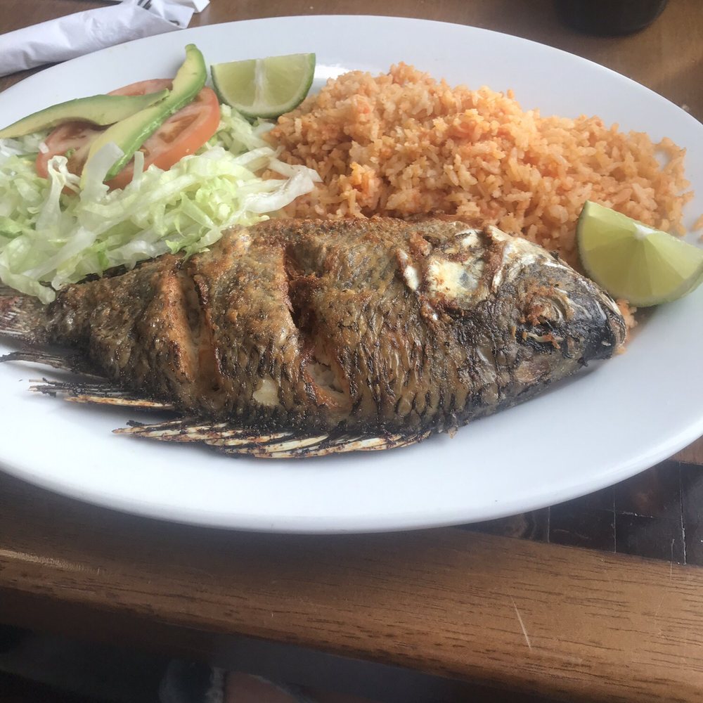 The fish was good but the rice was a little bland The fish was good but the rice was a little bland