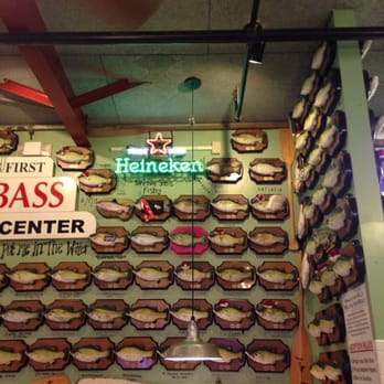 Flying Fish - A wall of Billy the Big Mouth Bass adds to the fun - Seafood Near Me - Bentonville, Arkansas