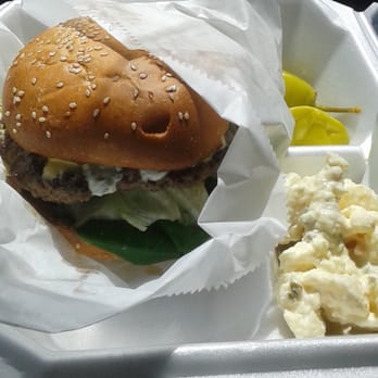 Harbor Mart - Cheeseburger, comes with potato salad. Yum! - Convenience Stores Near Me - Oxnard, California
