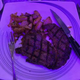 14 oz ribeye and fingerling potatoes 14 oz ribeye and fingerling potatoes