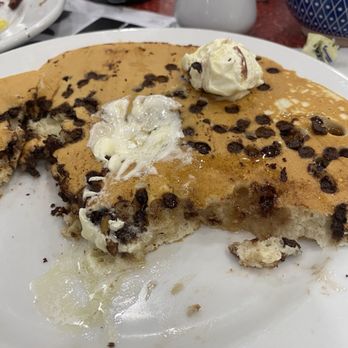 The Sixties Diner - Chocolate chip pancake, sorry I could not wait to eat it. - Diners Near Me - Norwood, Massachusetts The Sixties Diner - Chocolate chip pancake, sorry I could not wait to eat it. - Diners Near Me - Norwood, Massachusetts