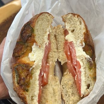 Roger's Deli & Donuts - Cream Cheese and Tomato Bagel - Delis Near Me - Mountain View, California