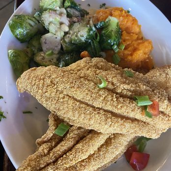 Capers - Catfish, sweet potatoes and Brussels sprouts - Bars Near Me - Kennesaw, Georgia Capers - Catfish, sweet potatoes and Brussels sprouts - Bars Near Me - Kennesaw, Georgia