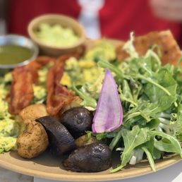 The Green Scramble   Yummy!!! The bacon was perfectly cooked