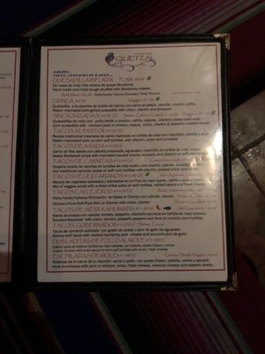 Menu photo 1 Tradicion Quetzal San Juan, PR