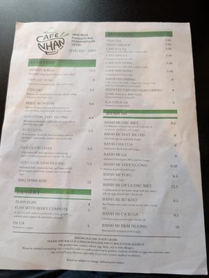 Menu photo 4 Cafe Nhan Philadelphia, PA Menu photo 4 Cafe Nhan Philadelphia, PA