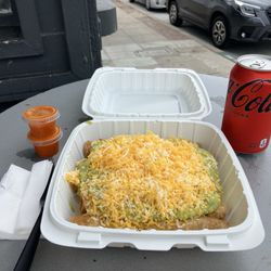 Rigoberto's Taco Shop - 5 roled tacos with guacamole & Mexican cheese and red salsa and Coke Zero