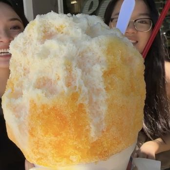 Osaka-Ya - Mango shaved ice with condensed milk + Strawberry mochi inside - Desserts Near Me - Sacramento, California