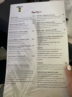 Menu photo 4 Ostra Cosa San Juan, PR