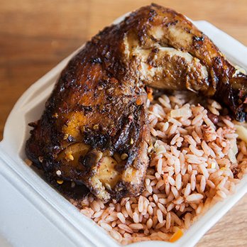 Mr. Bigg's Restaurant - chicken and rice in a styrofoam container - Caribbean Near Me - Syracuse, New York
