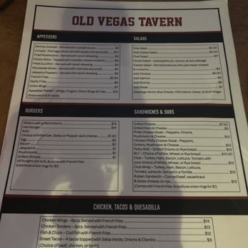 Old Vegas Tavern - Menu - American Near Me - Las Vegas, Nevada Old Vegas Tavern - Menu - American Near Me - Las Vegas, Nevada