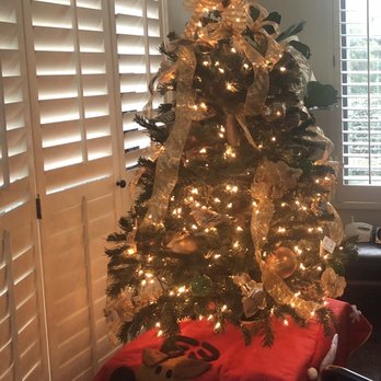 Hogue & Co - Christmas tree inside with lights - Florists Near Me - Montecito, California