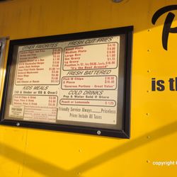 Peggy Sue's Fish and Chips - Picture the menu