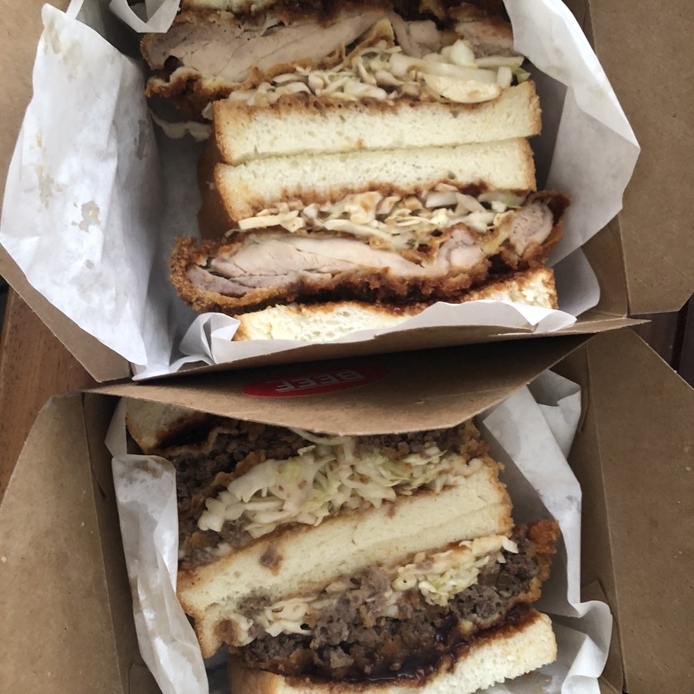 Moon Rabbit - Chicken Katsu sando (top), menchi katsu sando (bottom). $12 each - Bubble Tea Near Me - Los Angeles, California Moon Rabbit - Chicken Katsu sando (top), menchi katsu sando (bottom). $12 each - Bubble Tea Near Me - Los Angeles, California