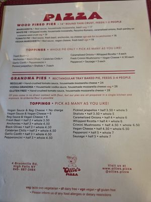 Menu photo 1 Ollie's Pizza High Falls, NY Menu photo 1 Ollie's Pizza High Falls, NY