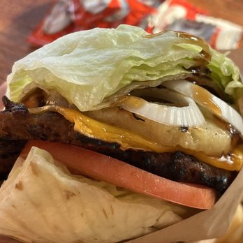 Nice Burger - The Mainlander, lettuce wrapped style - Vegan Near Me - Long Beach, California