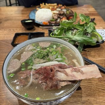 Pho Broth - Yummy ! FREE DESSERT was just the cherry on top! - Vietnamese Near Me - Huntington Beach, California Pho Broth - Yummy ! FREE DESSERT was just the cherry on top! - Vietnamese Near Me - Huntington Beach, California