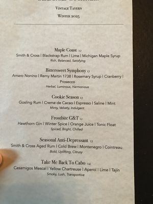 Menu photo 2 Vintage Tavern Port Huron, MI