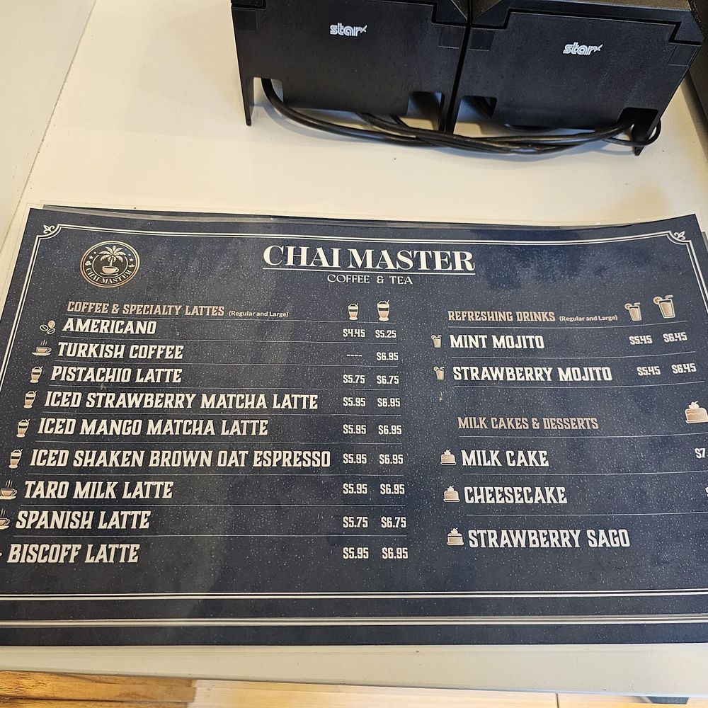 Chai Master - Menu - 3/3 - Coffee & Tea Near Me - Los Alamitos, California