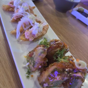 Sushi One Spot - Salmon chip (back), Heart Attack (front) - Sushi Bars Near Me - Corona, California