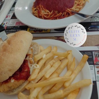 Angee's Restaurant - Okay spaghetti, good fries, great meatballs,good rolls, and meh not very good chicken parm sandwich. - Italian Near Me - Olean, New York