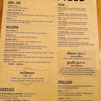 Bakersfield Nashville - Menu - Tacos Near Me - Nashville, Tennessee