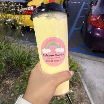Rainbow Donuts - Mango coconut slush - Donuts Near Me - Cerritos, California