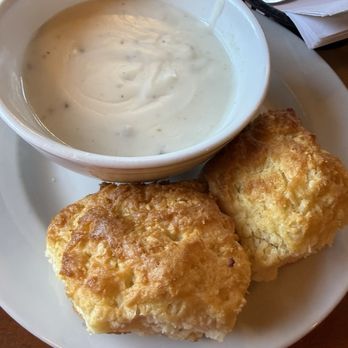 Flapjack's Pancake Cabin - Part of my breakfast gravy bowl two biscuits - Breakfast & Brunch Near Me - Pigeon Forge, Tennessee