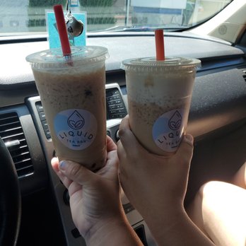 Liquid Tea Bar - My daughter got number 5 with honey boba. And I got #1. - Bubble Tea Near Me - San Bernardino, California