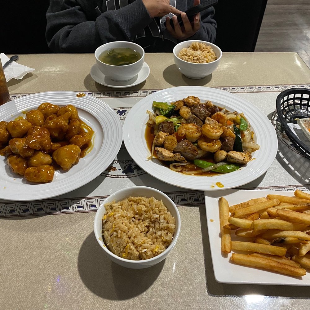Golden City - Honey Chicken, Fried Rice, Miso Soup, French Fries, and Chicken, Shrimp, and Steak Hibachi - Chinese Near Me - Pelham, Alabama Golden City - Honey Chicken, Fried Rice, Miso Soup, French Fries, and Chicken, Shrimp, and Steak Hibachi - Chinese Near Me - Pelham, Alabama