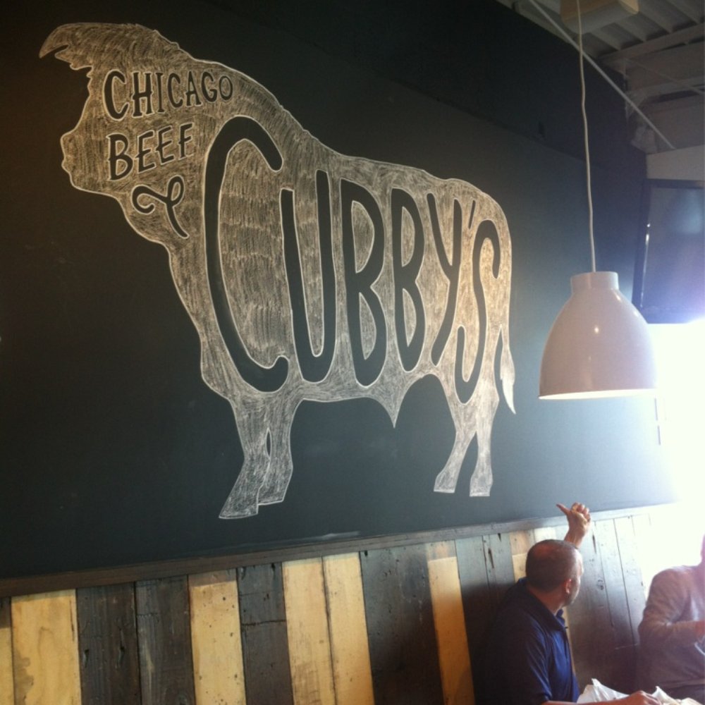 Cubby's - Large chalk logo on their chalkboard walls. Must've taken some skill! - New American Near Me - Provo, Utah Cubby's - Large chalk logo on their chalkboard walls. Must've taken some skill! - New American Near Me - Provo, Utah