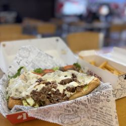 Charleys Cheesesteaks - Cheesesteak and fries.