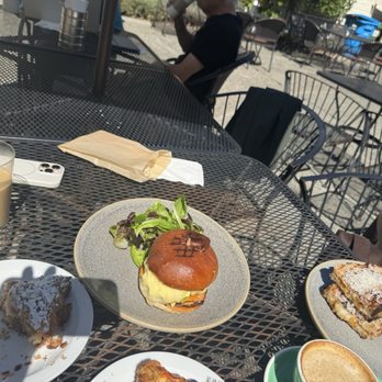 Creekside Bakery - Left side- grilled cheese sandwich witb with potato salad, right side- breakfast sandwich - Bakeries Near Me - Novato, California