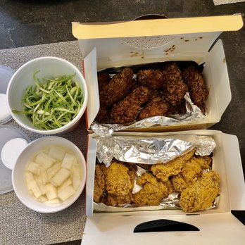 CM Chicken - Garlic Soy Tikku Chicken (top), lemon green onion chicken (bottom) - Korean Near Me - Lincolnwood, Illinois CM Chicken - Garlic Soy Tikku Chicken (top), lemon green onion chicken (bottom) - Korean Near Me - Lincolnwood, Illinois