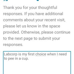 When LabCorp asks to complete a survey....