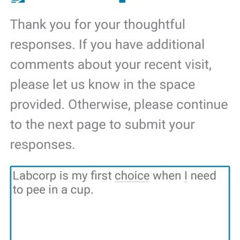 Labcorp - When LabCorp asks to complete a survey.... - Laboratory Testing Near Me - Jacksonville, Florida