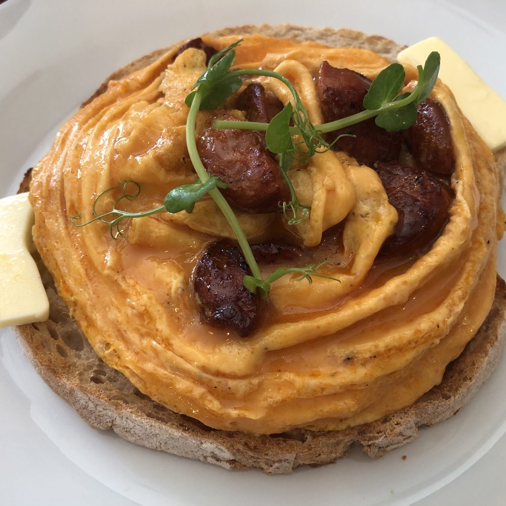 Bonjour Brioche - Chorizo scrambled eggs - Cafes Near Me - London, XGL Bonjour Brioche - Chorizo scrambled eggs - Cafes Near Me - London, XGL