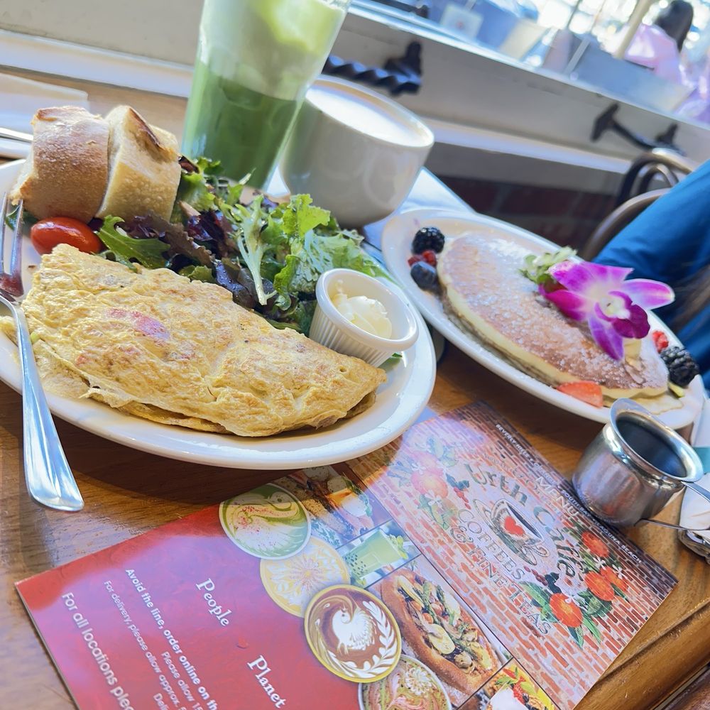 Urth Caffé - Orange - Grilled vegetable omelette and vanilla pancakes. - Coffee & Tea Near Me - Orange, California Urth Caffé - Orange - Grilled vegetable omelette and vanilla pancakes. - Coffee & Tea Near Me - Orange, California