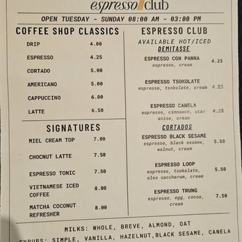 Loop Espresso Club - Menu - Coffee & Tea Near Me - Los Angeles, California